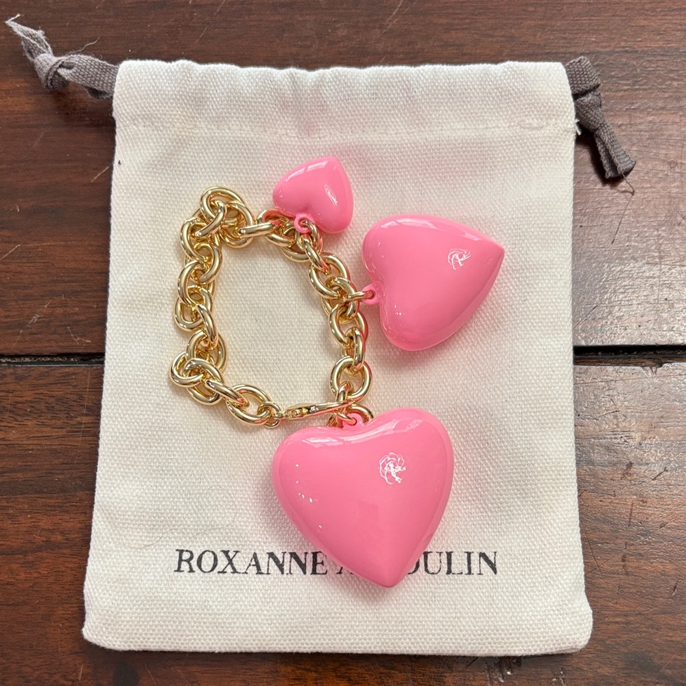 Roxanne Assoulin bracelet bag charm bubblegum pink heart new with bag